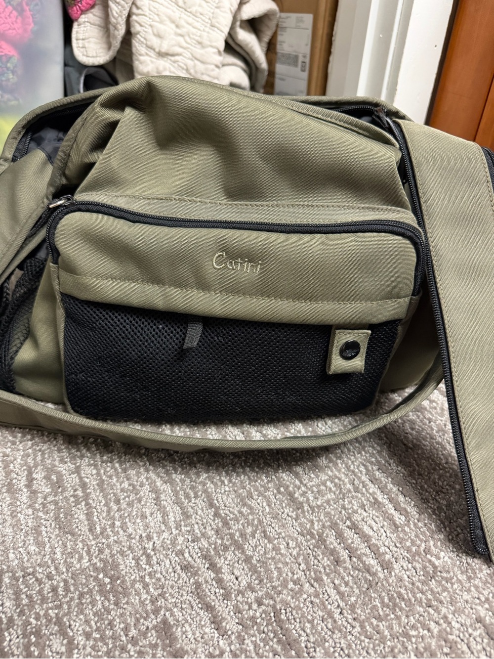 Olive Green Catini diaper bag